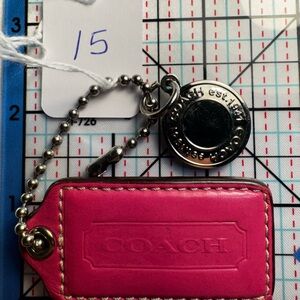 Coach Hot Pink Hangtag with Round Pendant
